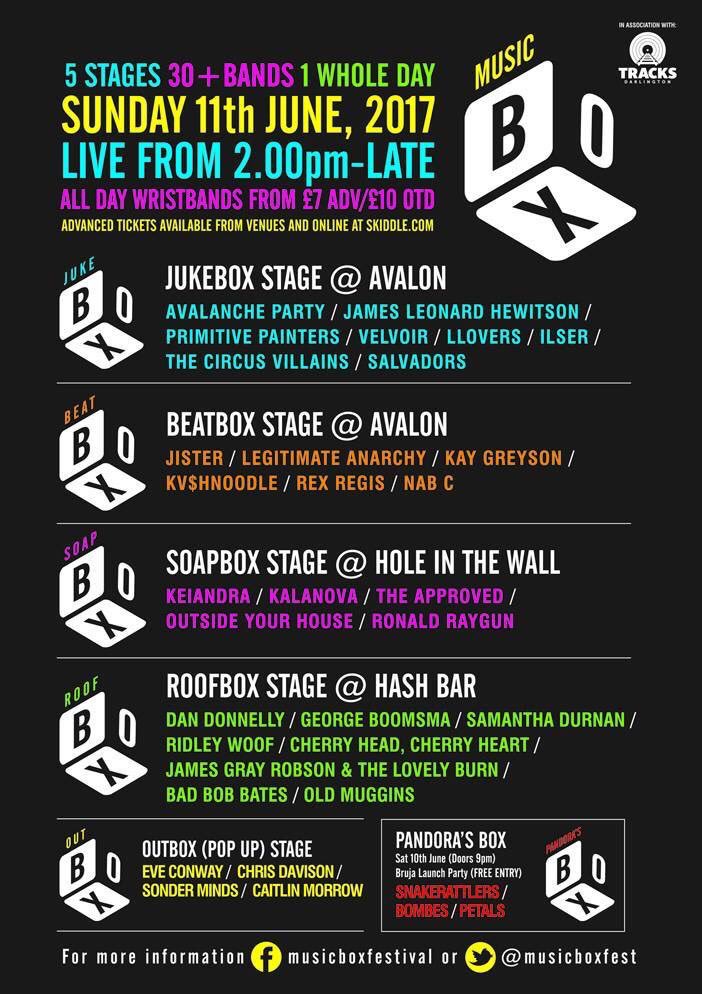 Last call for £5 cheap tickets for Music Box Festival...

Click here before midday: skiddle.com/e/12928715