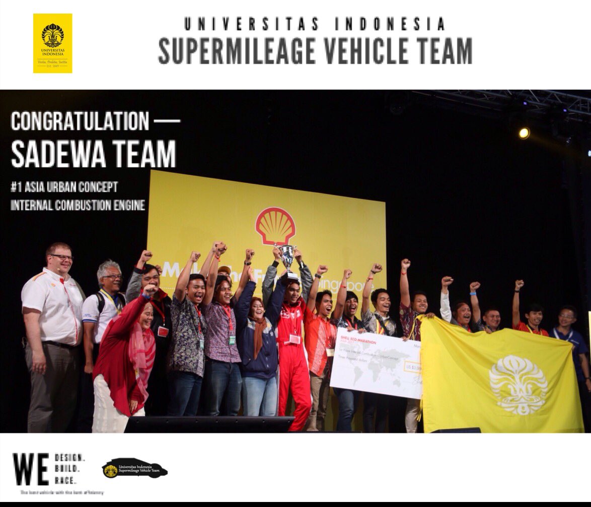 Congratulations!

Sadewa Team is the first winner for Urban Concept ICE!

#Makethefuture #shellecomarathon