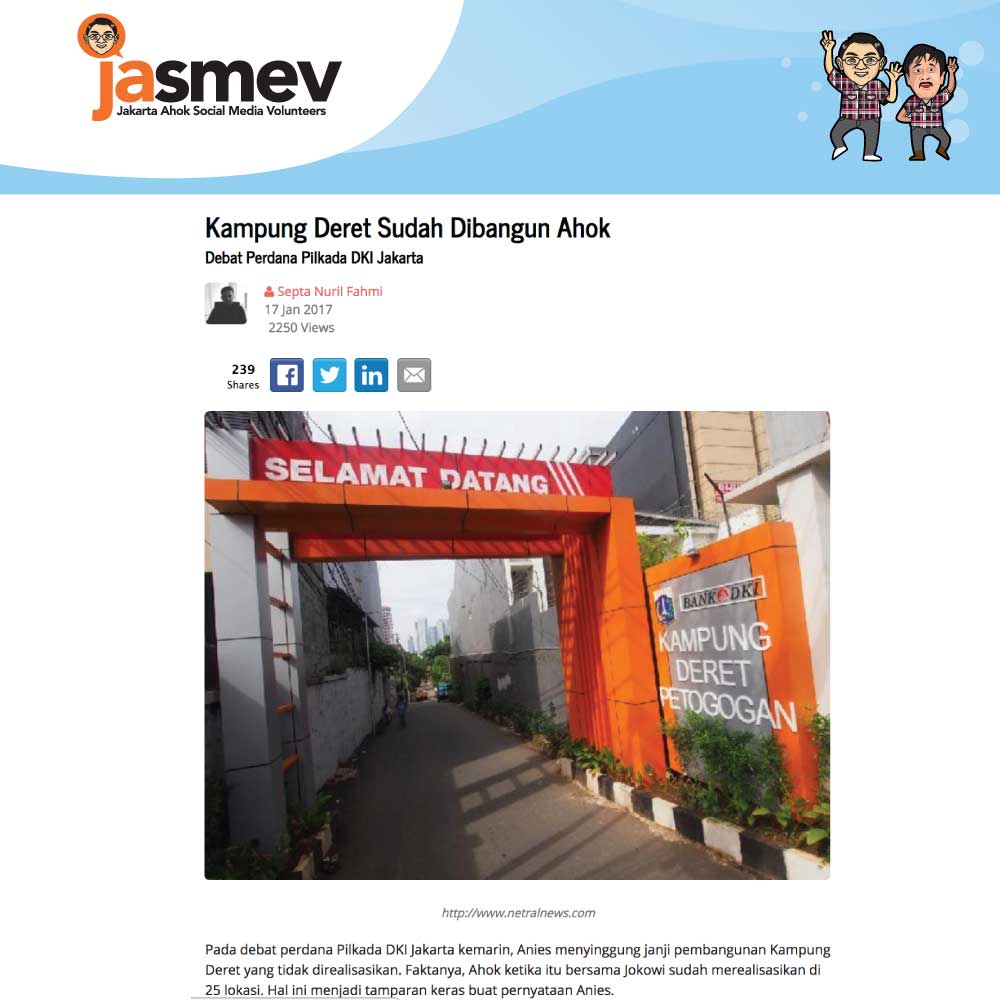 PinggiranJkt08's tweet photo. pak ahok juga telah membangun kampung deret #AtapBaDja @AhokDjarot https://t.co/L8llBjcWO9