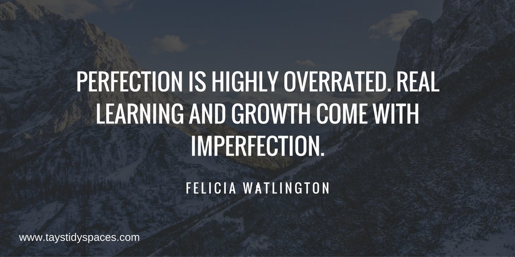 TaysTidySpaces's tweet photo. I agree, perfection is overrated. #1SpaceAtATime https://t.co/kJ3NTND4UG