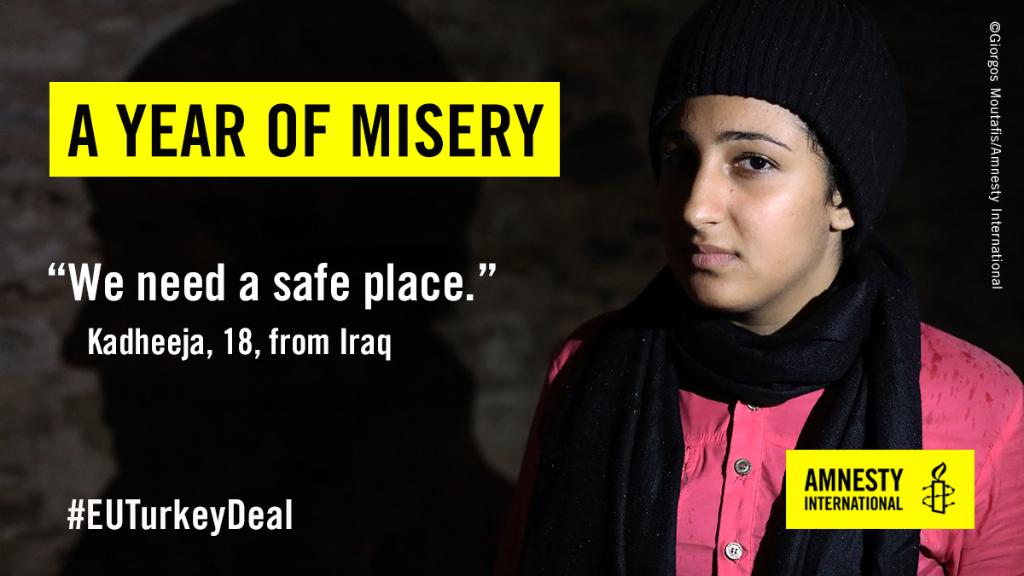 amnesty's tweet image. A year of #EUTurkeyDeal misery for #refugees trapped on Greek islands. Tell @EU_Commission to act now! amn.st/60158ZRkl