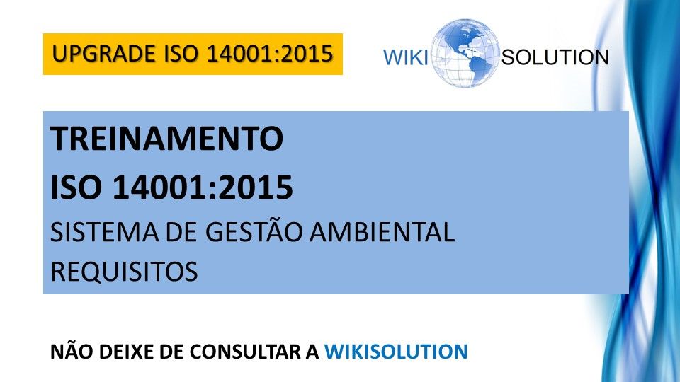 WikiSolution's tweet photo. Procurando #Treinamento na #ISO14001? Consulte a #WikiSolution! https://t.co/xHKosx0PNw
