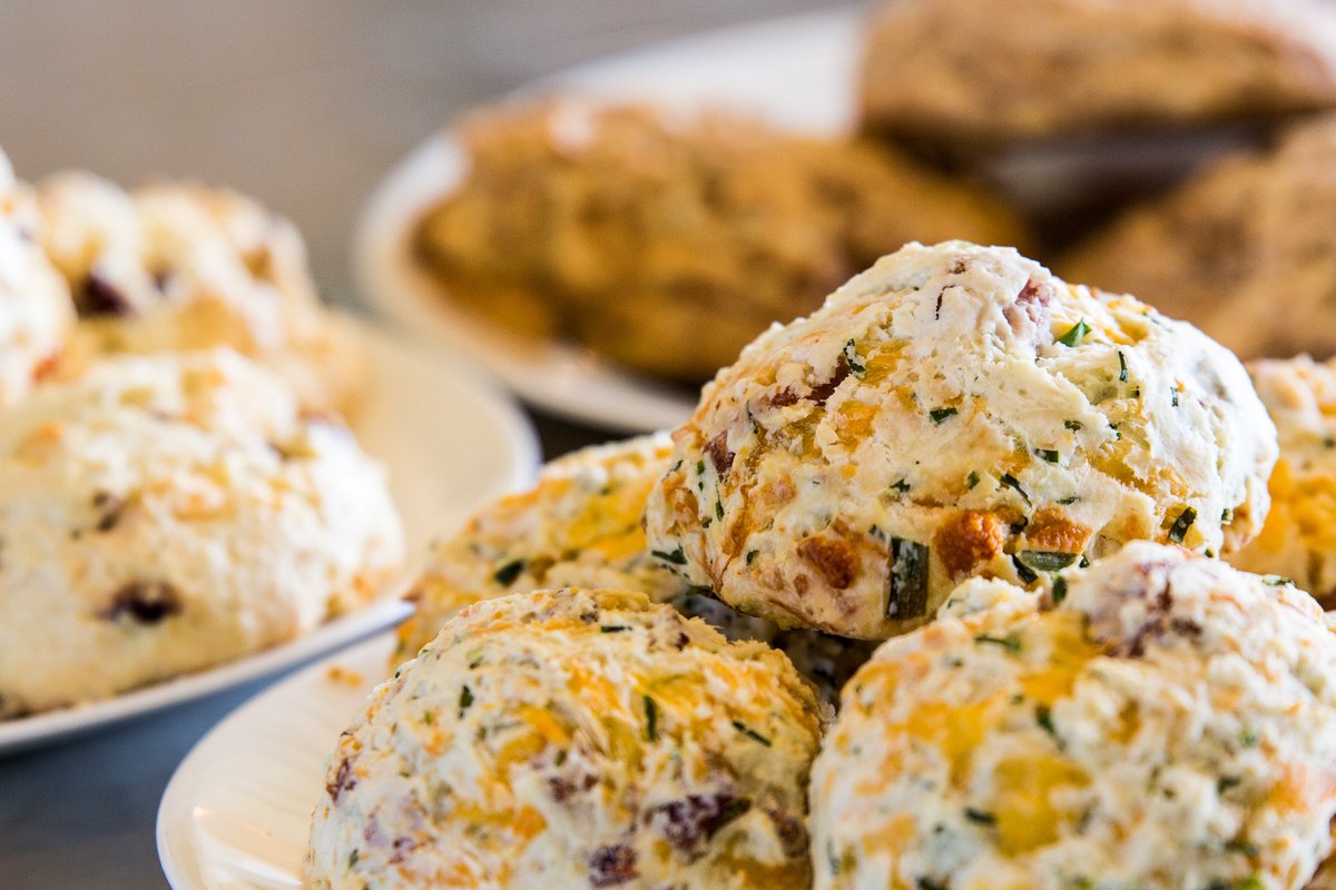 MidwayBakery's tweet photo. We bake scones every morning! Try Country Ham &amp; Cheddar or Cinnamon, w/ coffee or Elmwood Inn tea. Menu: https://t.co/nRT78G4Ol1 Open 8-4. https://t.co/jGwWHs9cNb