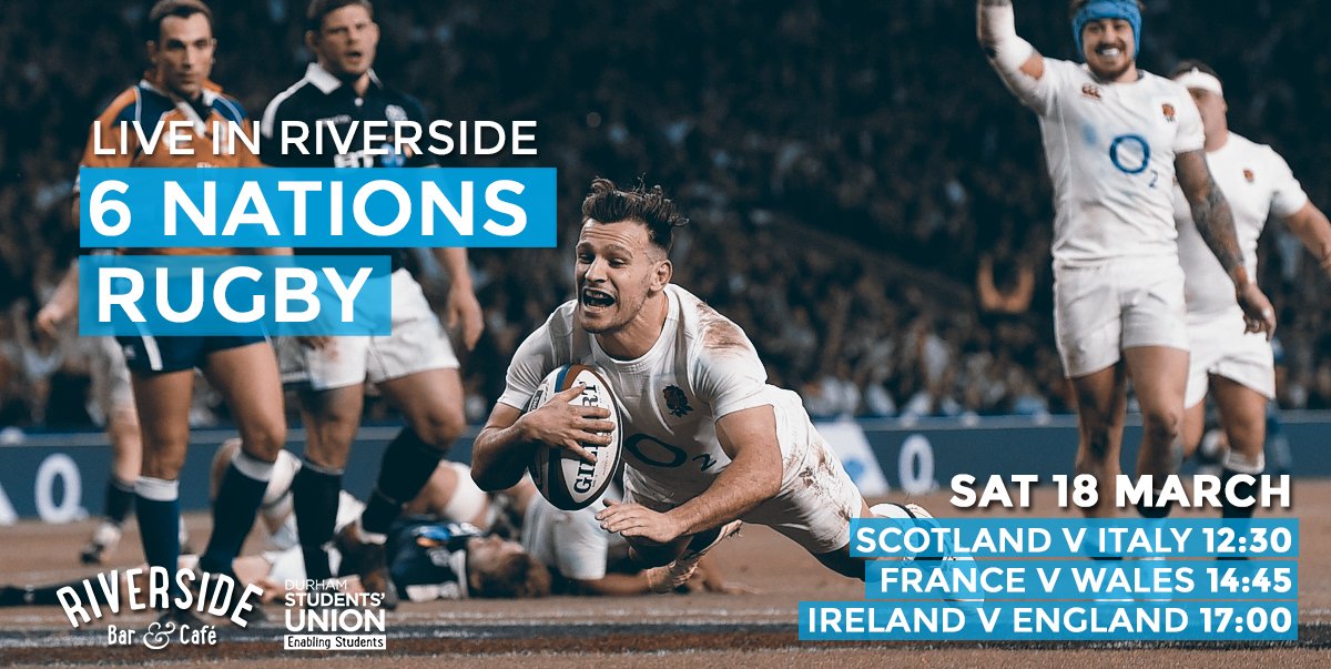durhamSU's tweet photo. The 1st of today's #6Nations2017 matches will be starting in Riverside soon. We'll be showing all 3 with some of Durham's best drinks deals! https://t.co/f4hrKYuL1i