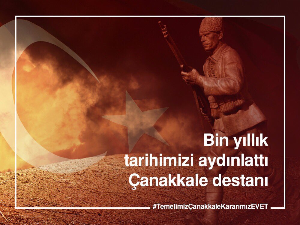 Bin yıllık tarihimizi aydınlattı Çanakkale destanı #TemelimizÇanakkaleKararımızEvet 
<a href="/sefanurakcaa/">Sefanur AKÇA🇹🇷</a> <a href="/SeymaDgc/">Şeyma Döğücü</a>