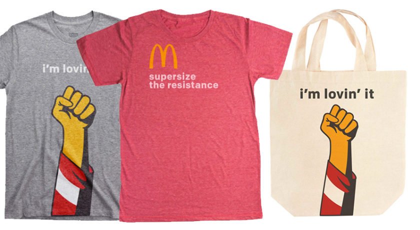 Adweek's tweet image. Following that anti-Trump McDonald’s tweet, this agency made resistance merchandise for the brand: adweek.it/2mXNe7V