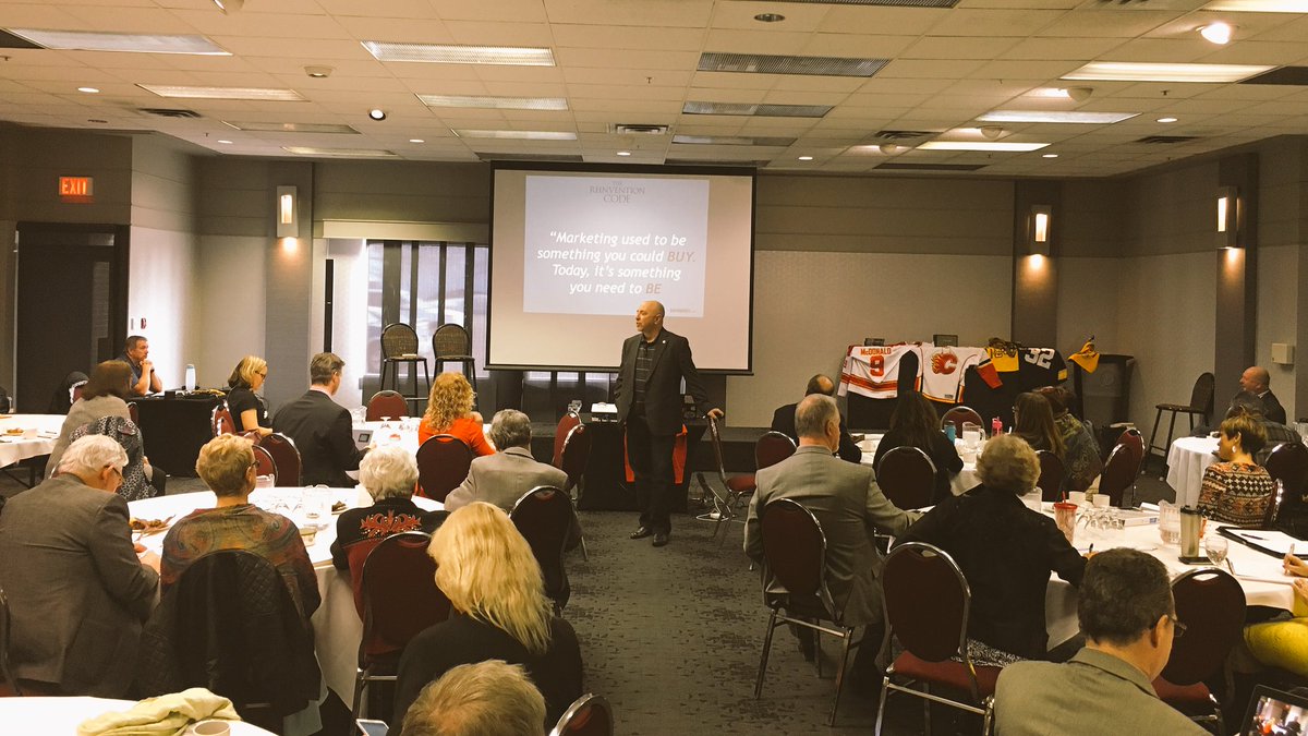SamRafoss's tweet photo. "Marketing used to be something you could buy. Now it is something you have to BE" 👆 @GairMaxwell @CAPSCalgary #reinventioncode #yyc https://t.co/3MIa6oEYxB