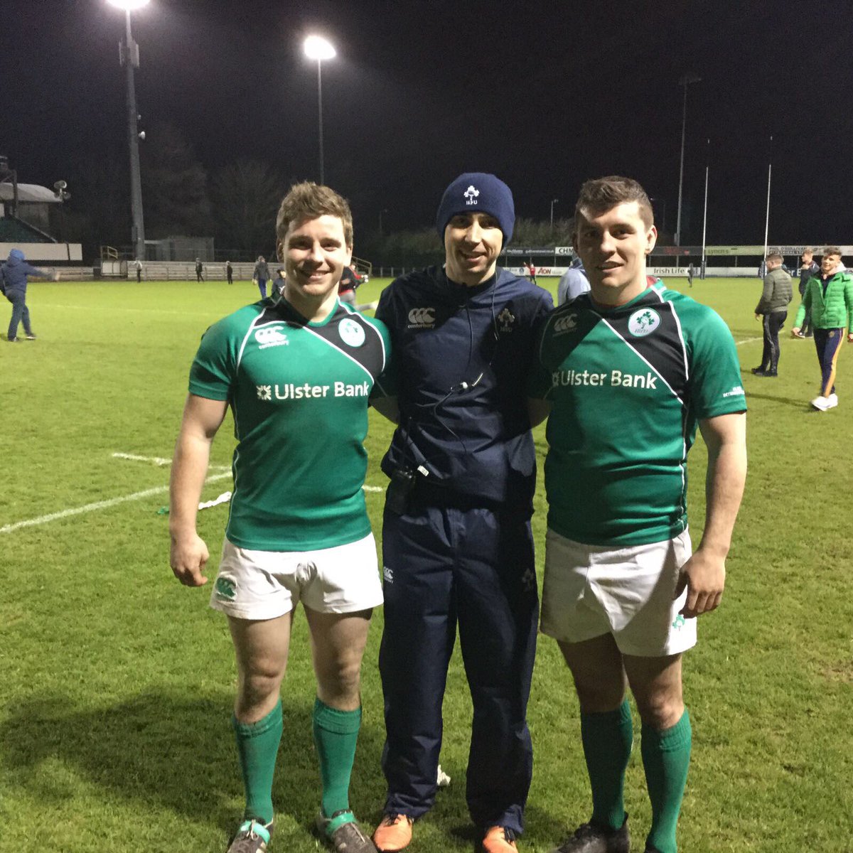 CastletroyC's tweet photo. Well done past pupil @neilcronin92, student teacher Rob Geirin &amp; Mr. Hartery (manager) involved with @irelandrugby club team V England https://t.co/IRbHY7qsyj