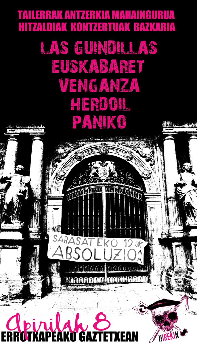 hIREKIn Sarasateko 12ekin elkartasuna! <a href="/AhotsaInfo/">Ahotsa.info</a> @topatu_eus <a href="/LaHaineInfo/">La Haine</a> <a href="/kaosenlarednet/">Kaosenlared_net</a> <a href="/Sarasateko12ak/">Sarasateko 12ak</a> @rtxgztx <a href="/berpizten/">Iker Berpiztuta</a>