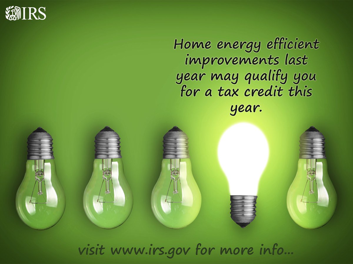 #IRSTaxTip: Two #IRS #tax credits for making your home #energyefficient: go.usa.gov/x9S6U