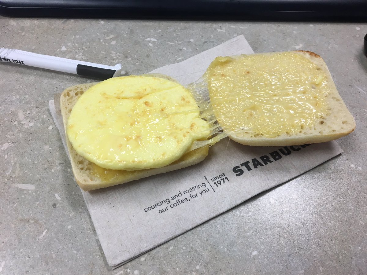 kateykate_'s tweet photo. @Starbucks it seems a key component of my "BACON Gouda sandwich" is missing 😭😭😭😭and of course I discovered this when I got to work 😑 https://t.co/W84eQLwWmU
