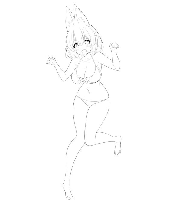 久々にイラストをこっそりあげとこう、色は明日塗ります。 