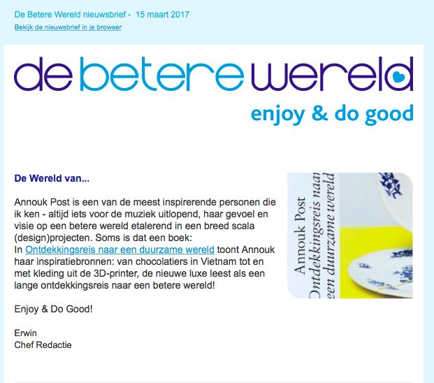 Bedankt <a href="/_Erwin/">ゆるさんちーむ</a> en @debeterewereld  voor jullie lof! En het fijne artikel: bit.ly/2nyvaTe #duurzaam #boek #mode
