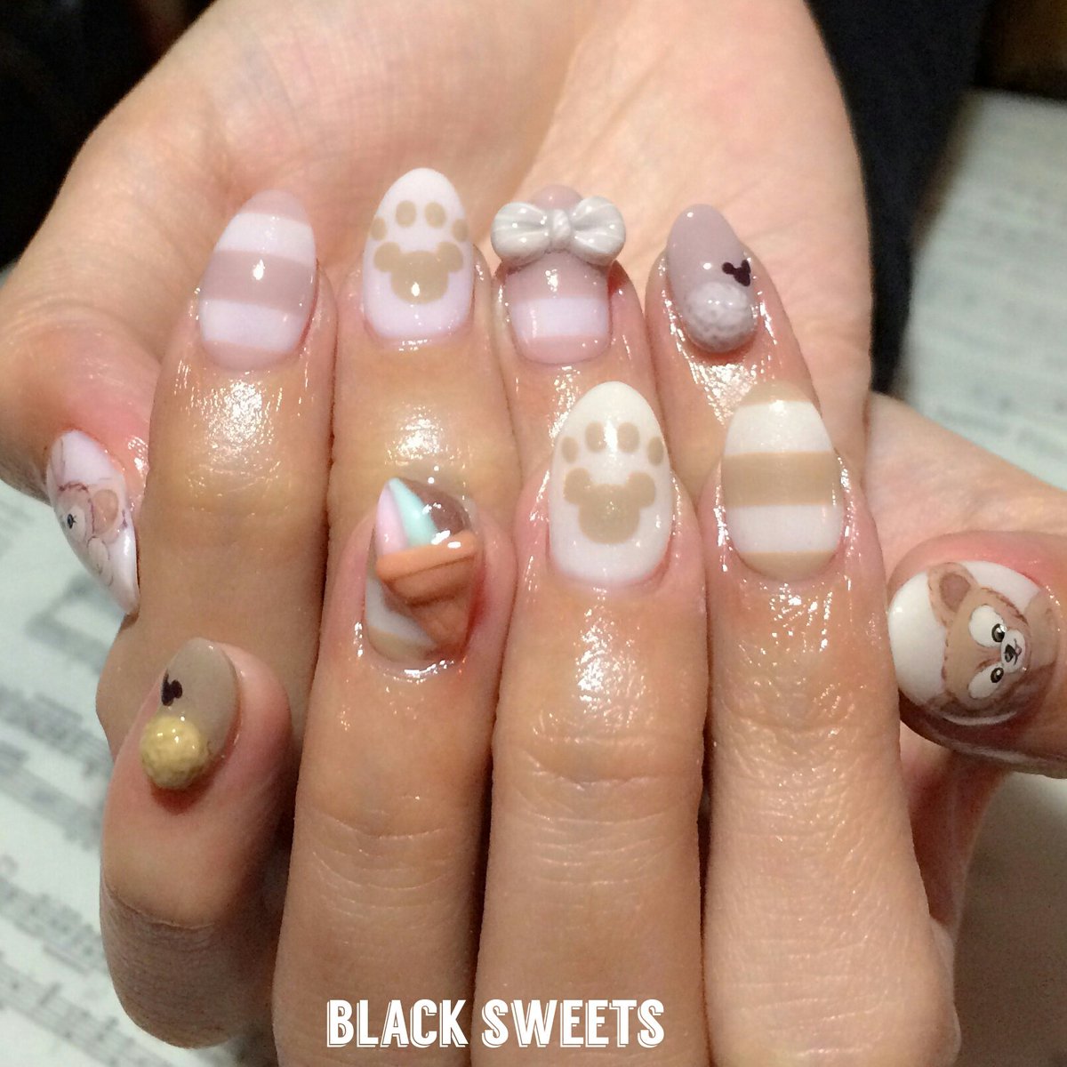 Kigi By Blacksweets ダッフィー シェリーメイネイル めちゃくちゃ可愛すぎるディズニーネイルです 香港ディズニー楽しんできてください O