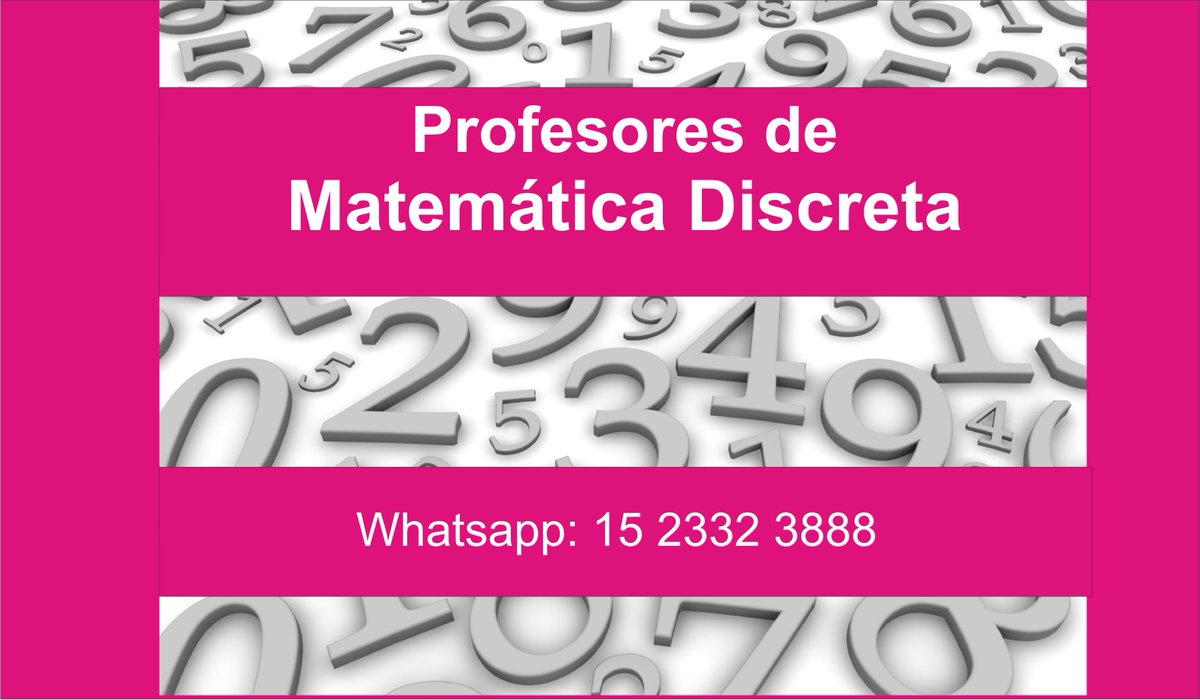 ClasesATH's tweet photo. #clasesparticulares #matematicadiscreta #clasesdematematica #profesordematematica #elclubdelosaprobados #clasesatodahora #docentesuba #UBA https://t.co/jEP9Ge7f6N