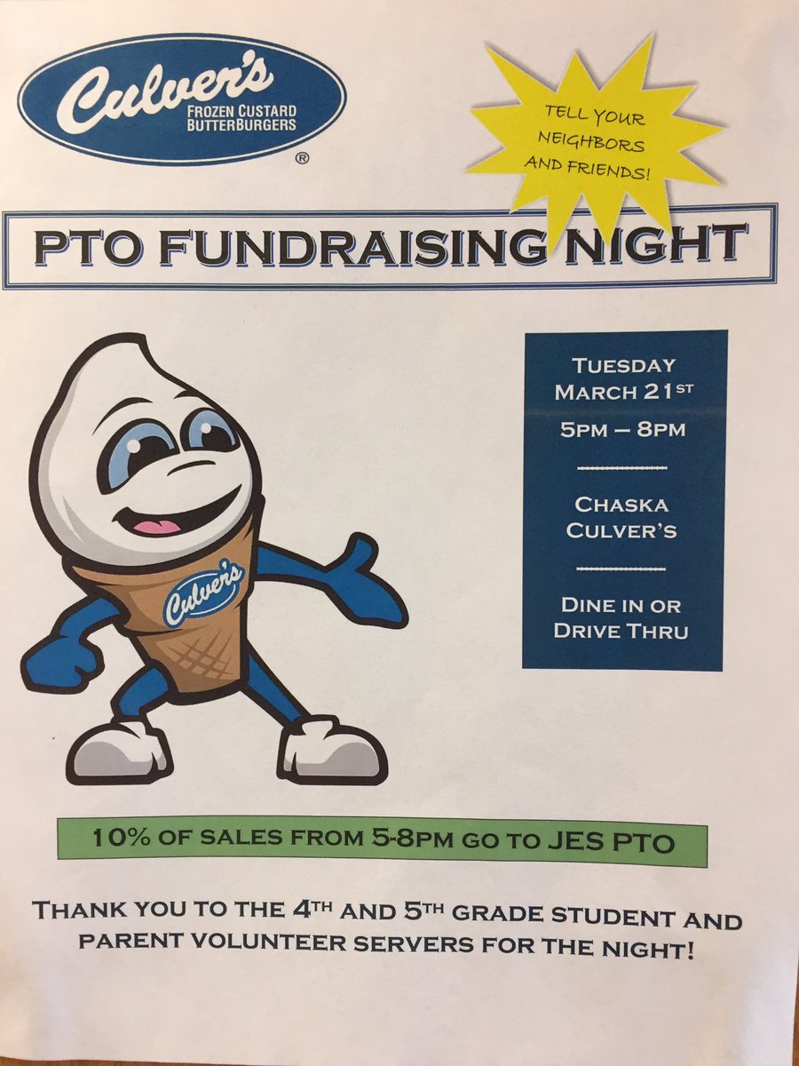 Are you meal planning for next week? Mon.-🌮✅Tues.- 🍔🍟🍦<a href="/culvers/">Culver's Restaurants</a> ✅Wed.-🍝✅ Mention <a href="/JesElementary/">JESElementary</a> &amp; 10% comes back to our school.