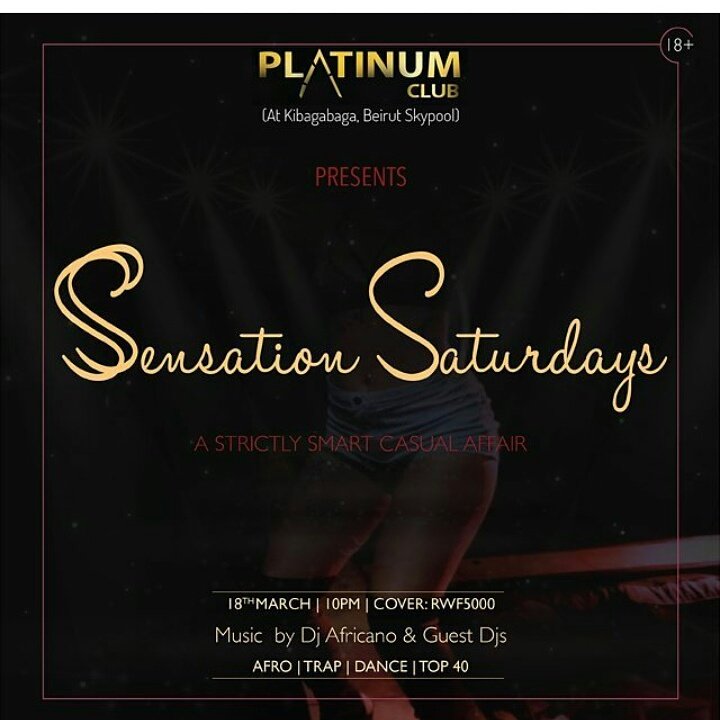 promoafriKa's tweet photo. It's happening today
Join the most LIT Saturday night in Kigali with @deejay_africano 
#SensationSaturdays
#PlatinumClub https://t.co/vKEyZyPf1H