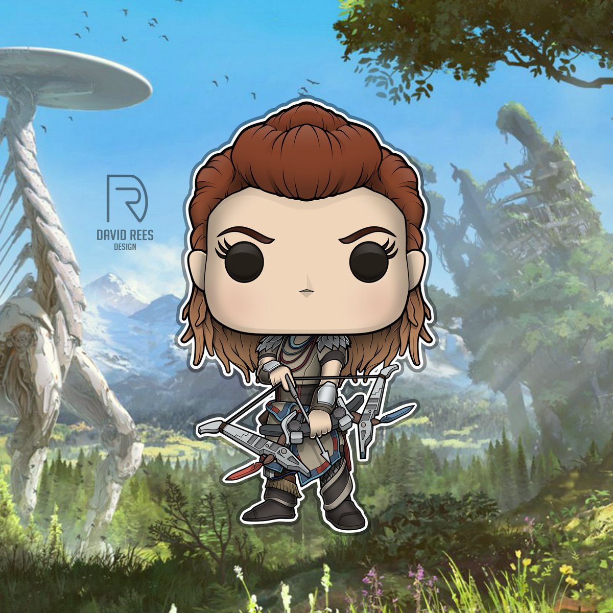 DavidReesDesign's tweet image. Finally got around to finishing off Aloy! @Guerrilla @hermenhulst #HorizonZeroDawn #aloy #Playstation