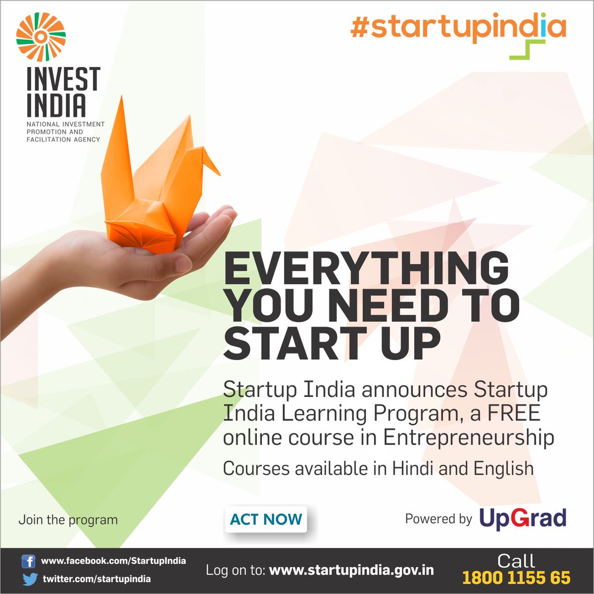 startupindia's tweet image. Learn from 40+ top founders of India in an extensive 4-Week free learning program. Begin now : bit.ly/2iU2saA  #StartupIndia