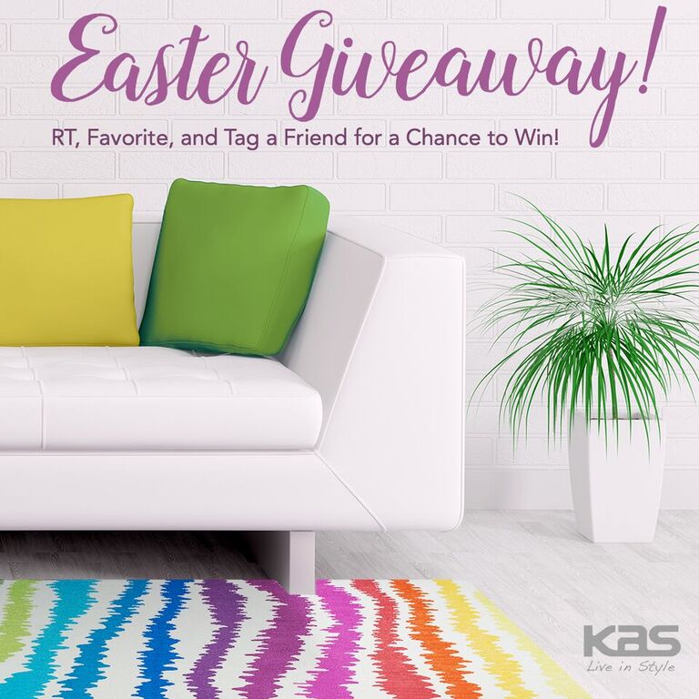 KasRugs's tweet image. We're kicking off our #Easter #Giveaway! All you have to do is FAVORITE, RT, and TAG A FRIEND for a chance to win a #FREE #rug.