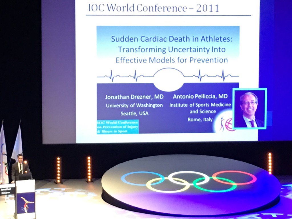 John Drezner serves up the penultimate lecture of a great IOC meeting on prevention #IOCprev2017 #suddendeath