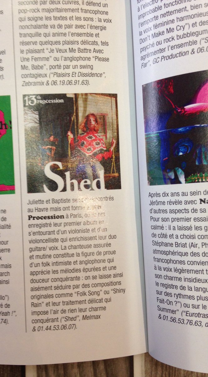 13thprocession's tweet photo. Une chronique dans @rock_and_folk 🗞 #rocknfolk #chronique #qualitefrance #consecration #emotion #13thprocession #shed https://t.co/mKFAdCCydc