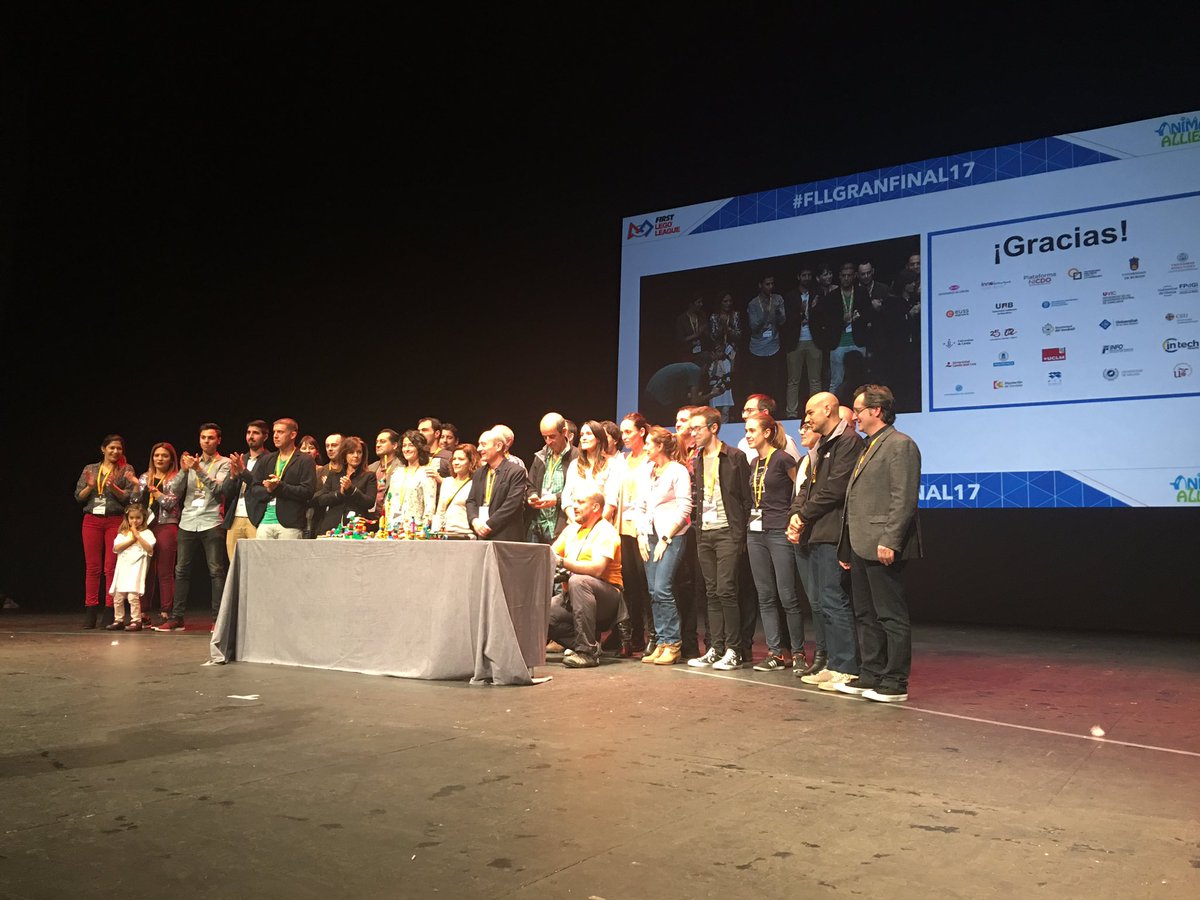 FPdGi's tweet photo. En el escenario los 26 socios que hacen posible los torneos locales y la #FLLGRANFINAL17 @FLLSpain @Riojaforum #animalallies #morethanrobots https://t.co/cJpOEV3OhP