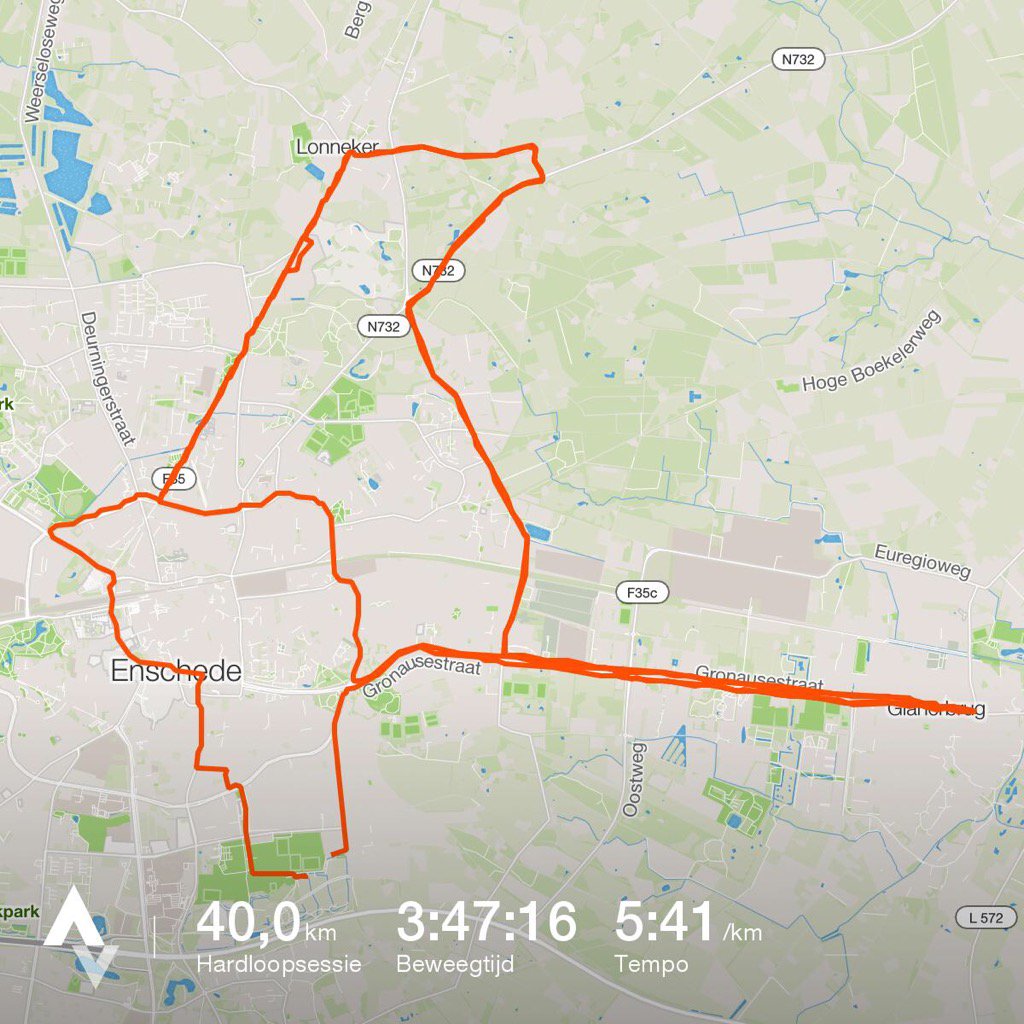 dkolde's tweet image. Gewoon zin in. Magische 35km grens overschreden. 40km #running 
strava.com/activities/905…