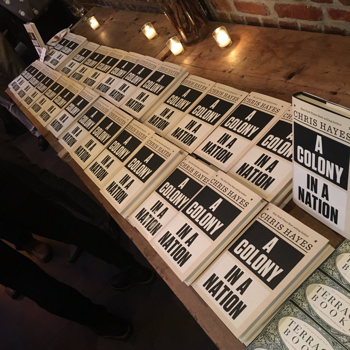 Terrace Books (@terracebooks) on Twitter photo Celebrating the release of A Colony in a Nation by our neighbor <a href="/chrislhayes/">Chris Hayes</a>. Thanks for supporting indie bookstores! <a href="/allinwithchris/">All In with Chris Hayes</a> Celebrating the release of A Colony in a Nation by our neighbor <a href="/chrislhayes/">Chris Hayes</a>. Thanks for supporting indie bookstores! <a href="/allinwithchris/">All In with Chris Hayes</a>