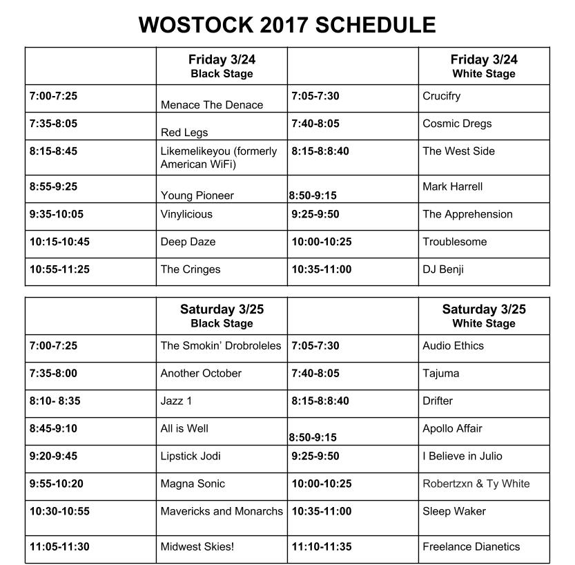 WOHSCTEE's tweet photo. We have amazing bands in this year's lineup. Be sure to check them out on March 24th and 25th! #wostock2017 https://t.co/V32s82hDHN
