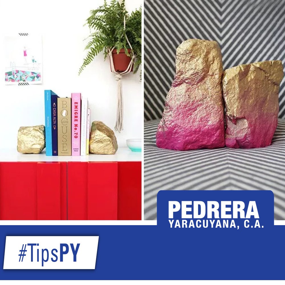 PYaracuyana's tweet image. Pinten dos piedras spray dorado y agréguenle un poco de glamour y color a sus repisas #TipsPY