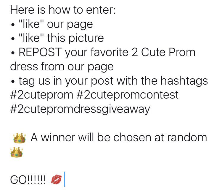 2Cuteprom's tweet photo. ITS CONTEST TIME AGAIN 🎉✨💋👗 win a FREE 2 Cute Prom dress and turn heads this year at PROM 😍💕👸🏼👑 here the the simple rules to enter: https://t.co/cbl39VrVYo