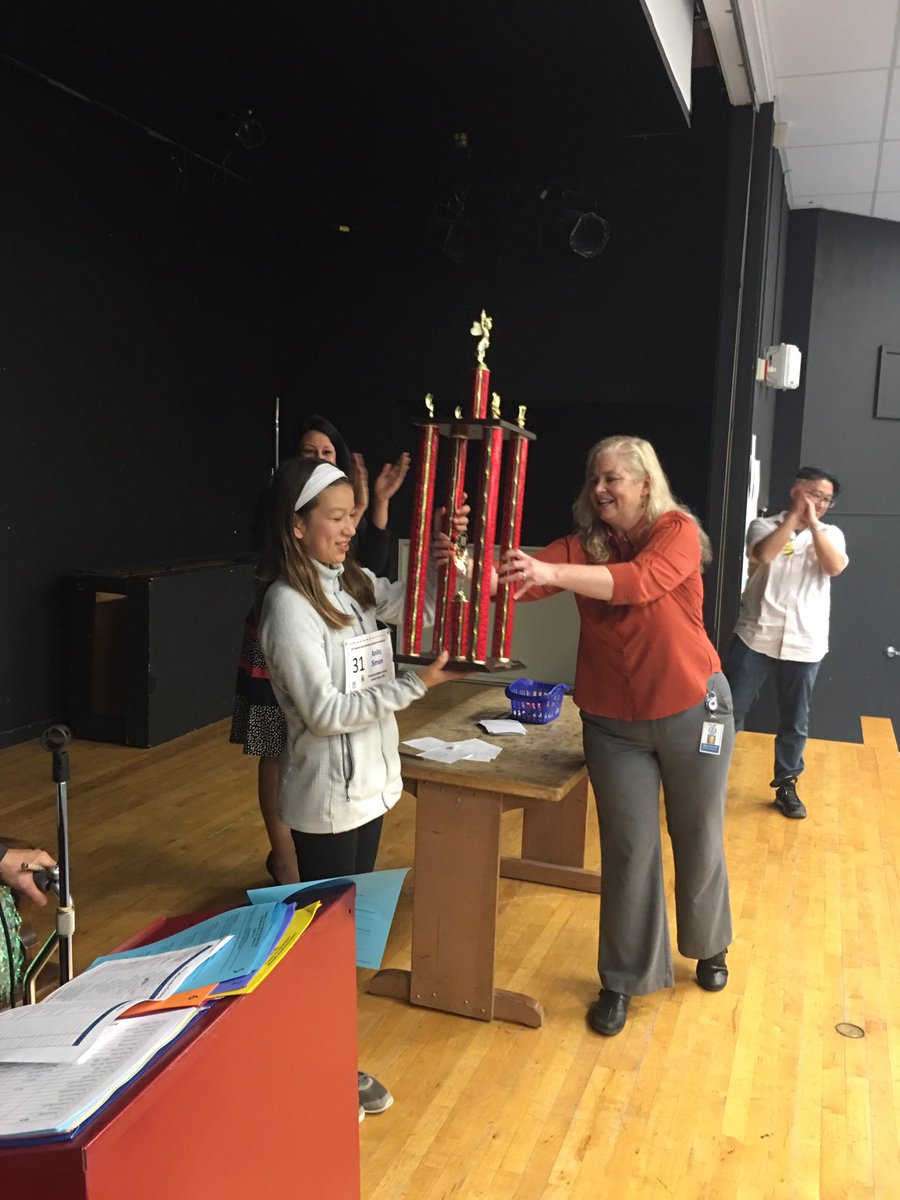 Soooooo proud of Anita Simon, <a href="/wildcatscv/">Creekside</a> 6th grader, the 2017 Alameda County Elementary Spelling Bee Champion! Great job Anita! 🎉 #CV4Kids