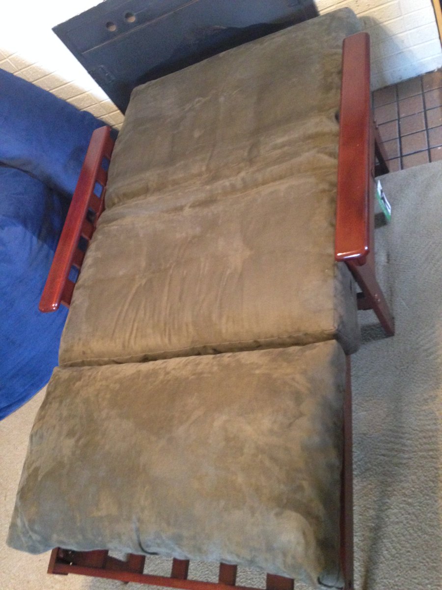 PillowMan12's tweet photo. Here’s #nightandday #futon #chairset 39” wide fully down; 2 pillows make a twin bed https://t.co/UZq3GupUGl