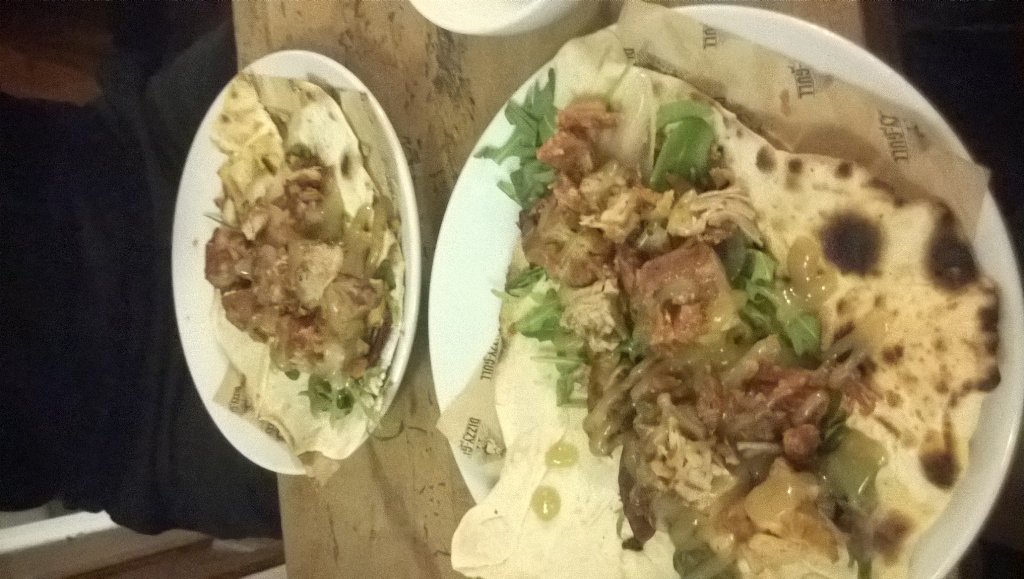 JollyLovesUK's tweet photo. @dizzygull Bravo for a supreme pork kebab #crackling #kimchi #porkbelly Washed down with top beers @brtndispensary https://t.co/tZYu2O0AFH