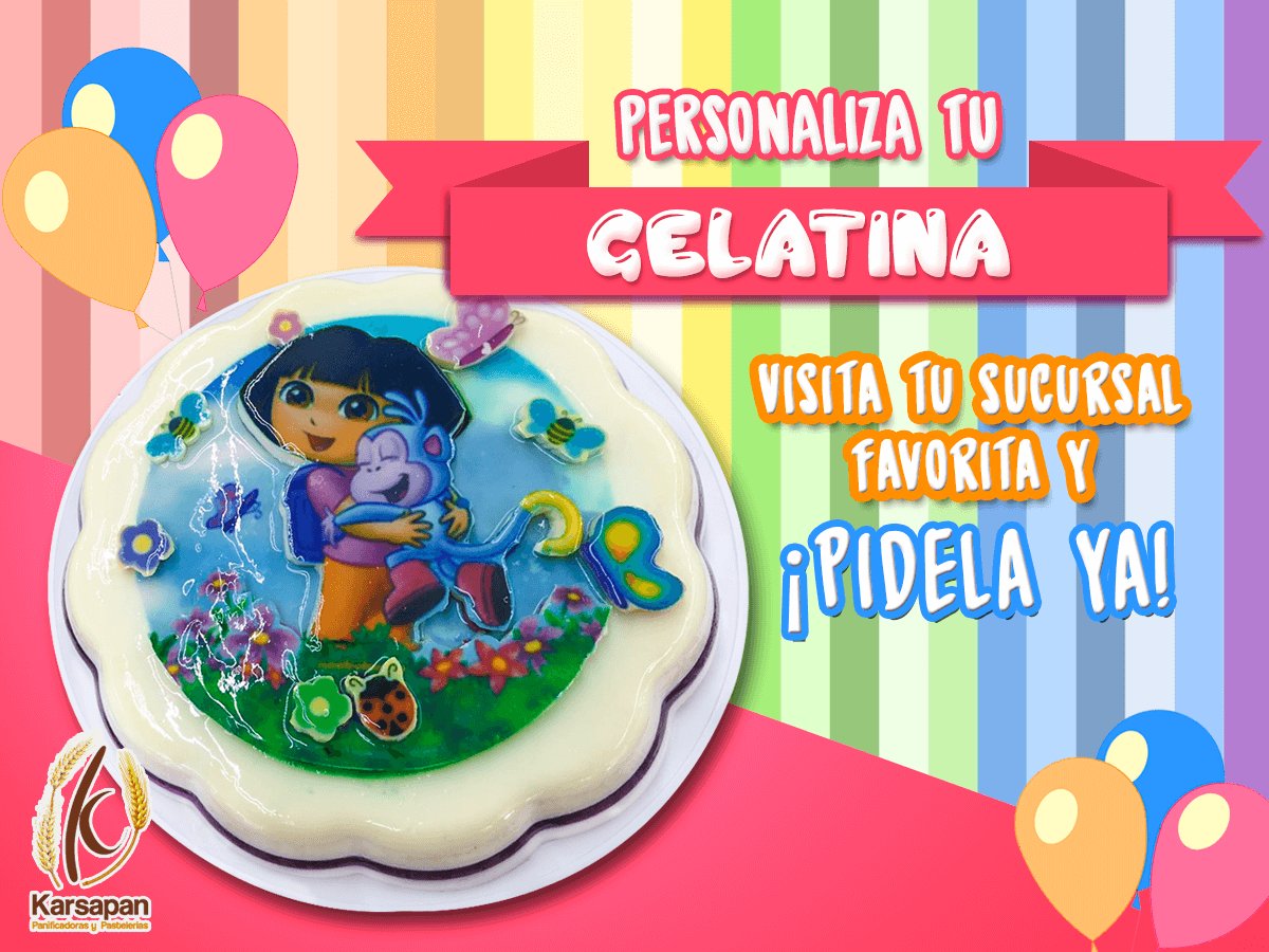 Karsapan's tweet photo. Consiente a tu familia y sorprende a tus invitados con una rica gelatina personalizada. Disponibles en todas nuestras #SucursalesKarsapan. https://t.co/df7R8a0cwZ