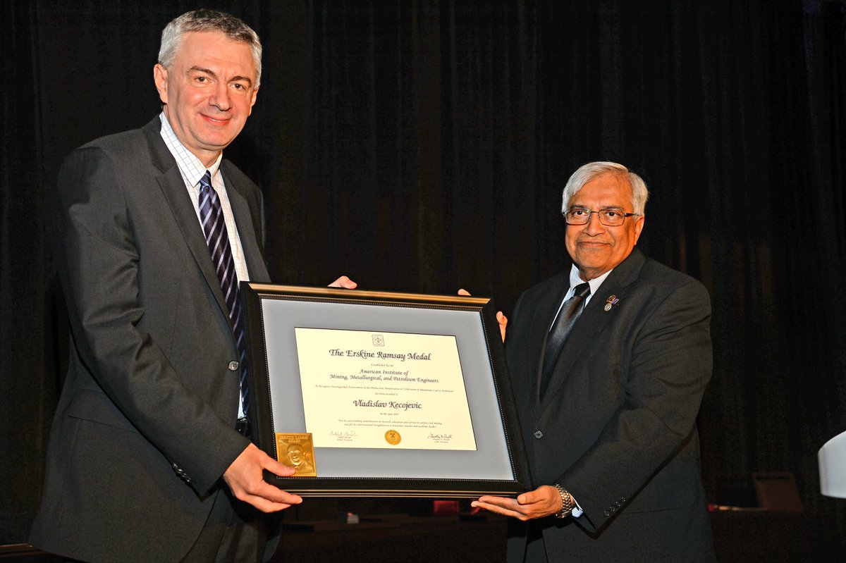 MiningProfesors's tweet photo. SME/AIME 2017 Erskine Ramsay Medal Award is Prof. Vladislav Kecojevic #societyformining #sme2017ace #societyofminingprofessors @smecommunity https://t.co/FkZdElxkk4