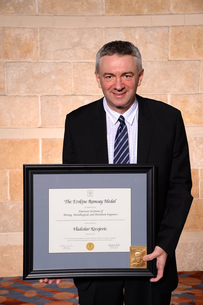 MiningProfesors's tweet photo. SME/AIME 2017 Erskine Ramsay Medal Award is Prof. Vladislav Kecojevic #societyformining #sme2017ace #societyofminingprofessors @smecommunity https://t.co/FkZdElxkk4