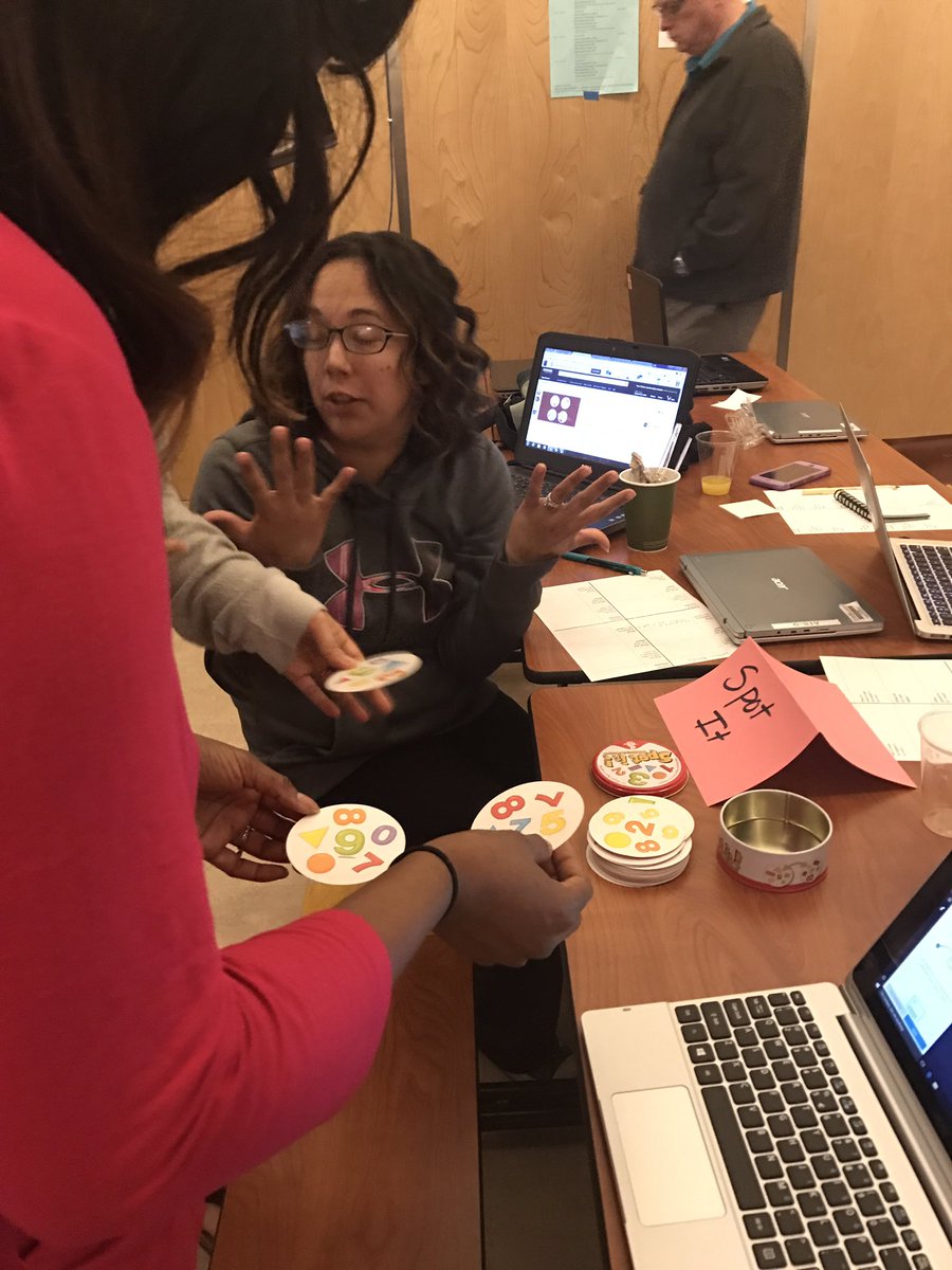 MsSpafford's tweet photo. K/1 Teachers learning AND playing! My favorite kind of PD! #wccedtech https://t.co/nLI1xQ7yFC