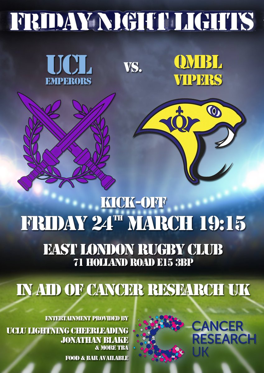 6 days to the football event of the year. Pregame from 18.45. Don't miss <a href="/UCLULightning/">UCLU Cheerleading</a>, BBQ, cheap alcohol &amp; more. justgiving.com/fundraising/fr…