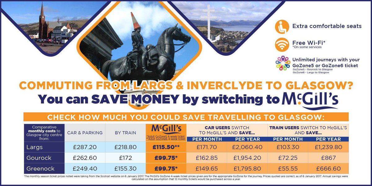 mcgillswest's tweet photo. Commuting from #Largs & #Inveclyde to #Glasgow you could save #money by switching to McGill's! https://t.co/X69xJIQUdr https://t.co/A1mTfCFgYI
