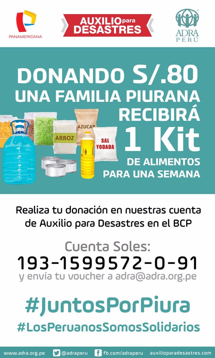 NicholasWenzelT's tweet photo. Si te pones a pensar que con 80 soles una familia se puede alimentar una semana entera, ¿qué harías?
#PeruNosHacemosCargo https://t.co/r1XsclPnhe