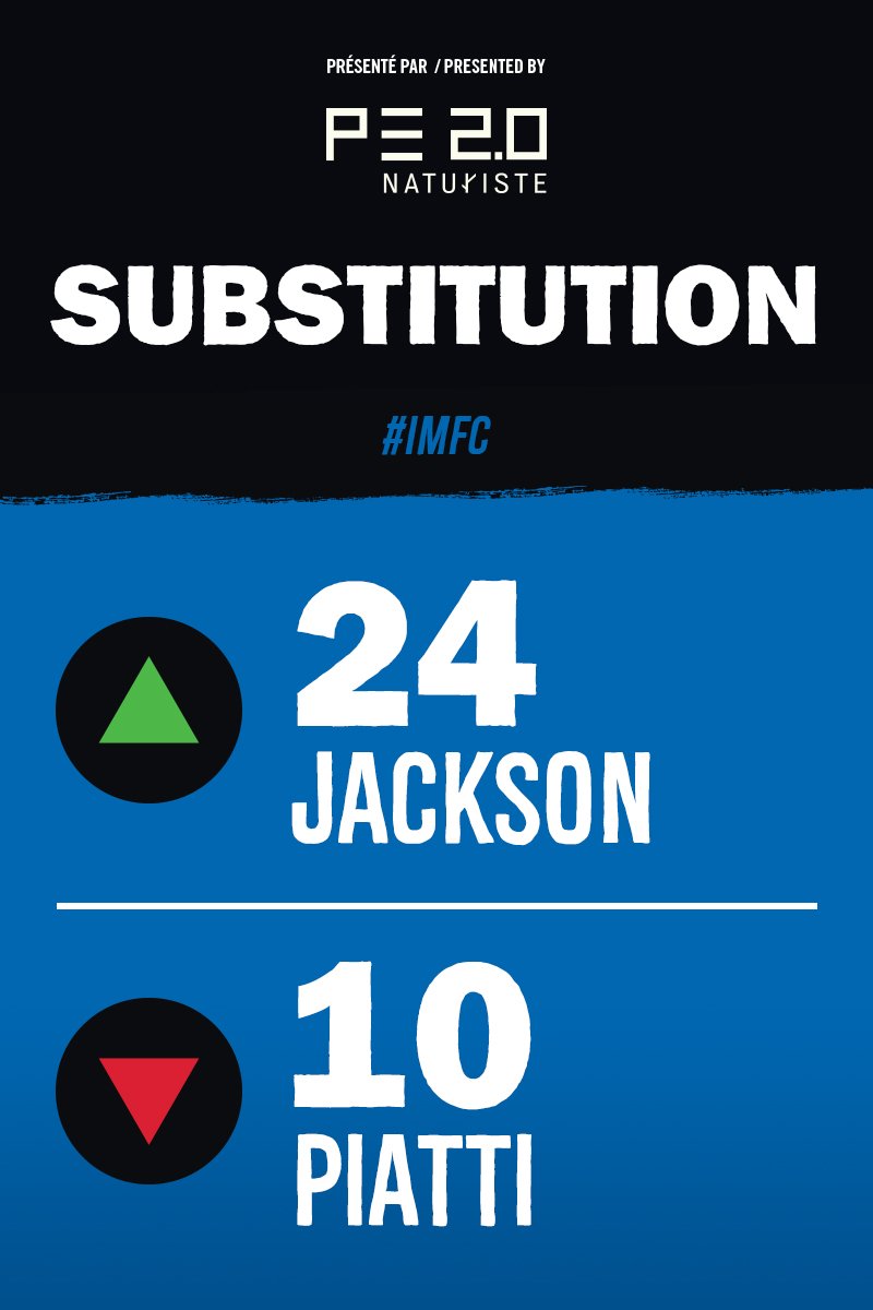 90'+2' Substitution - Présentée par @NaturisteCA  #IMFC #NYCvMTL https://t.co/JkCbW2wCJ8