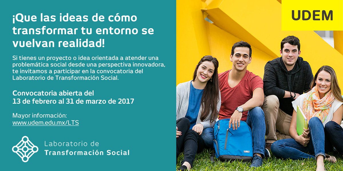 udem's tweet photo. .@udem y @ProsperaMexico apoyarán tus propuestas innovadoras con el Laboratorio de Transformación Social. 👉 https://t.co/dPtkLfOPNt #LabTS https://t.co/QvMGb0HrUJ
