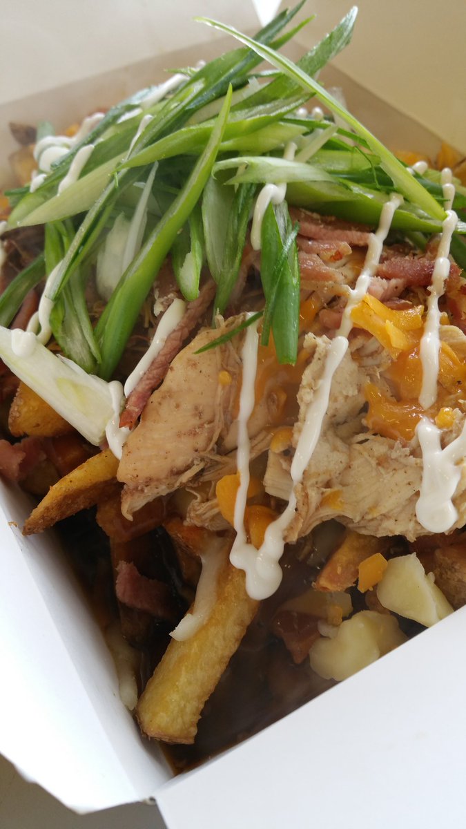 CookshopKitchen's tweet image. This week's Feature Poutine: "The Kitchen Sink" (Beer Braised Beef, BBQ Pulled Pork, Shredded Jerk Chicken &amp;amp; Bacon over our Classic Poutine)