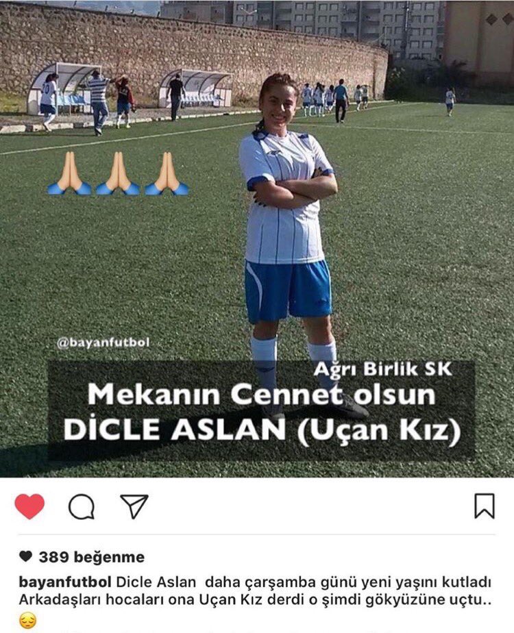 Acımız Büyük. Deplasman yolunda Kaza geçiren Ağrı Birlik Spor kafilesinde futbolcu kardeşimiz Dicle Aslan' ı kaybettik. Mekanın cennet olsun