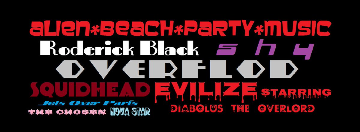 RoddyGUITAR's tweet photo. #supportINDIEmusic
#RoderickBlack #shy #OVERFLOD #SQUIDHEAD #EVILIZEstarringDiabolusTheOverlord @AlienBeachParty https://t.co/Zyeo8bnWn1 https://t.co/joLUNsLQN3