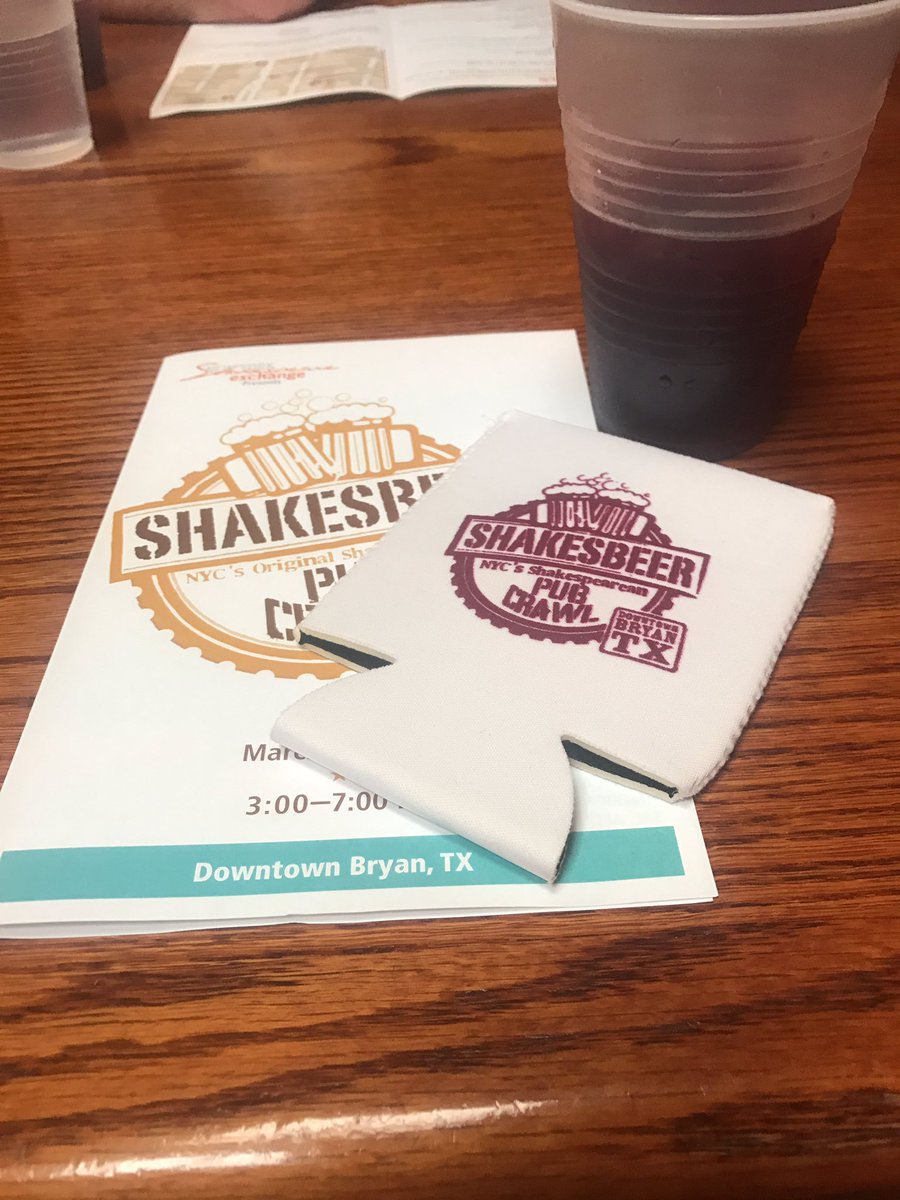 lyndalsueee's tweet photo. Ready to get down with some Shakespeare and beer with the @ShakesExchange #ShakesBEERYall https://t.co/AOc8Kp7ESJ