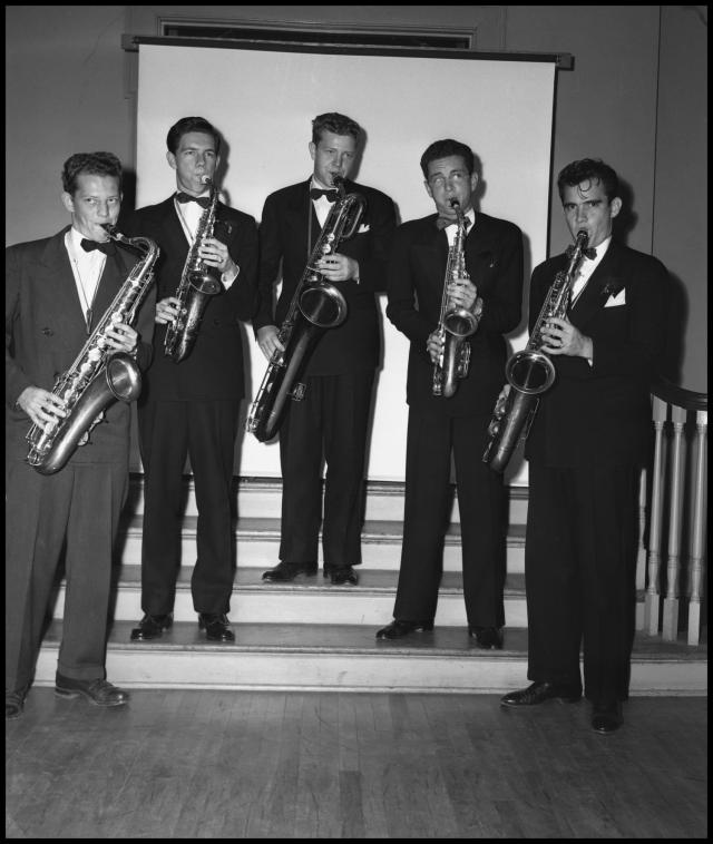 outandabout's tweet image. Pre-#sxsw Texas music fests included this saxophone act at a 1942 fandango in Denton. austinfound.blog.statesman.com/2017/03/18/pho… @UNTMusicLibrary @jazzfm