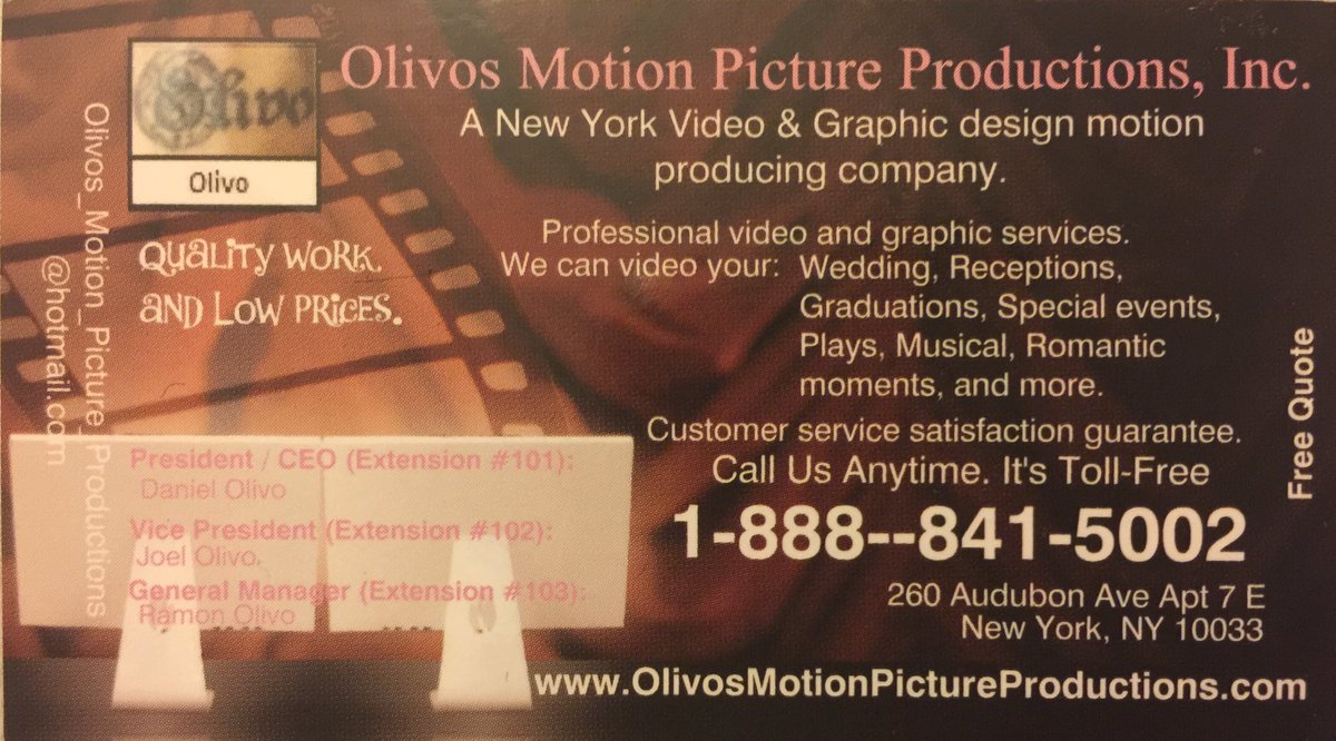 Olivos_MP_Pro's tweet photo. #omppbusinesscard #olivosmotionpictureproductionsbusinesscard #omppcard #producingcompany #videography #photography #graphics #company #top https://t.co/yDUc8VJ9NM
